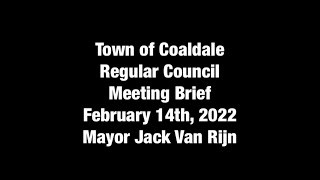 February 14th, 2022, Regular Council Meeting