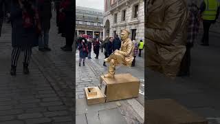 Golden Statue Man Levitating #shorts #goldenstatueman #traveltimebabar