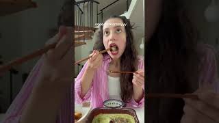 Trying basil cream tteoboki thats been trending in korea! #koreanfood #tteokbokki #mukbang #asmr