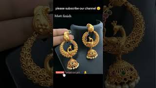 Trending gold jhumka designs,peacock jhumkas with pearl గోల్డ్ బుట్టాలు, latest gold jhumka earring.