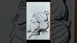 easy lord hanuman face drawing | how to draw lord hanuman #simpledrawing #viral #artistbikash