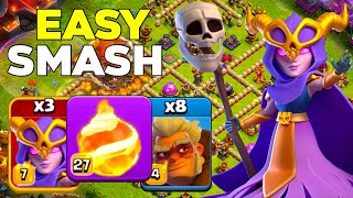 Super Powerful: TH16 Warden Fireball Druid Super Witch Smash Legend League Attacks!