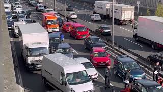 NOW - Climate extremists block major streets in Berlin. At least 15 ambulances