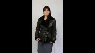 Women's Black Sheepskin Leather Jacket - Tiffany