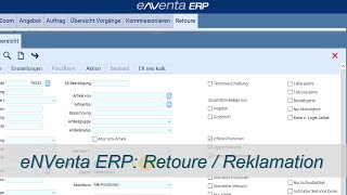 eNVenta ERP ✅  Retoure / Reklamation