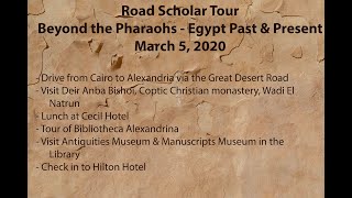 Road Scholar Egypt Tour - Alexandria,  March 5, 2020