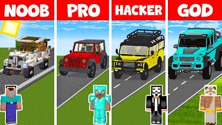 Minecraft NOOB vs PRO vs HACKER vs GOD - OFFROAD CAR HOUSE BUILD CHALLENGE