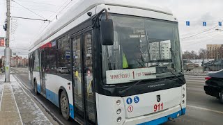 Троллейбус с ТУАХ УТТЗ-6241-10-02 Горожанин, на главном маршруте города, маршрут не ТУАХ