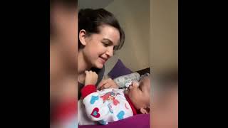 Hardik pandya Wife Natasha stancovic playing his baby