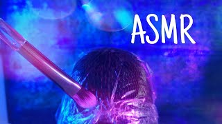 ASMR trigger, brushing, plastic wrap on mic, CRINKLES