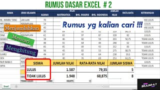 RUMUS DASAR EXCEL  yang wajib di kuasai #2  || Mau Tes admin menjadi mudah