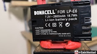 Bonacell Canon E6Third Party Battery Review