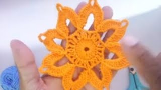 Crochê Flor Vazada de/Crochê para aplicação passo a passo@milyartesanatoecroche6247