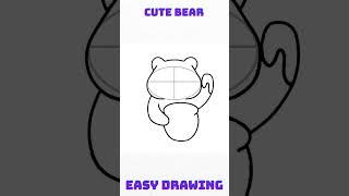 Very cute bear drawing #animaldrawing #easytodraw #easydrawing