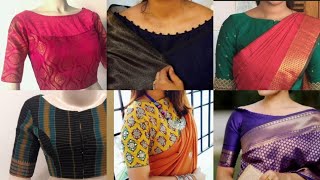 Beautiful blouse boat neck designs | Blouse neck ideas latest