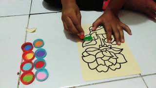 Coloring sand painting flower | Marlina