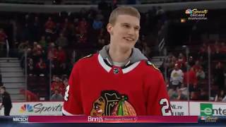 Lauri Markkanen tests his skills on the ice