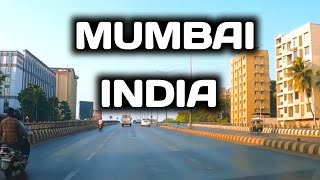 Driving in the morning in Mumbai India.