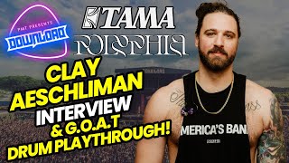 POLYPHIA's Clay Aeschliman Interview At Download 2024 - New TAMA Kit + G.O.A.T. Live Playthrough!