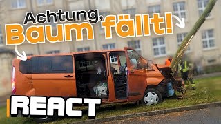 React: Im Baum gelandet, bei Schnee die Leitplanke geküsst und Fahrerflucht! | #GERMAN #DASHCAM