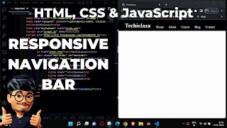 Responsive Navigation Bar using HTML, CSS & JavaScript | ASMR Programming - No Talking