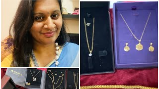 My daily wear gold chains n lockets ## ( diamond , CZ , gold lockets)##