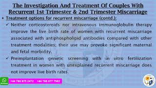 RFATUTORS  GREEN TOP GUIDELINES VIDEO SUMMARIES  GTG 17 RECURRENT MISCARRIAGE INVESTIGATION