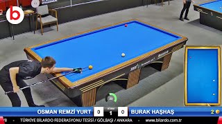 3 Cushion Billiards BURAK HAŞHAŞ vs OSMAN REMZİ YURT | 1.LEAGUE PLAYOFF FİNAL 1/8 ANKARA