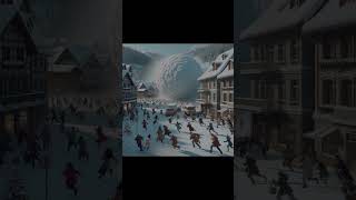 The Snowball effect ☃️😱 #winter #snowball #mountains #ai #aistory #aiart #chatgpt #shorts