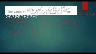 sec^6 x-tan^6 x-3sec^2 xtan^2 x+1 / cos^4 x-sin^4 X+2sin^2 x+2 #ssc #ssccgl