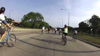 Cycling on Lake Shore Drive during Bike the Drive, 2012