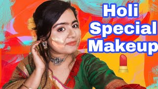 Holi special Makeup💄/ 5 mints quick makeup for holi #holi #holimakeuplook #nykaa #maybelline #makeup