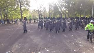 Changing of the Guards Band of the Scots Guards  marching to St James Palace