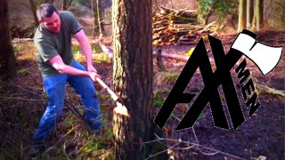 cutting a  30ft Scots Ping With An Axe