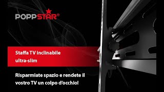 Poppstar - Supporto TV da parete ultra slim| per schermi 32"-70", VESA 100x100 - 600x400