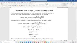 Actuarial SOA Exam FM Prep Lesson 58: SOA Sample Question 126 Solution