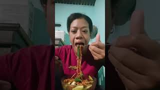 Mukbang mi ayam pedas di tambah cabe rawit 😋 #mukbang #miayam