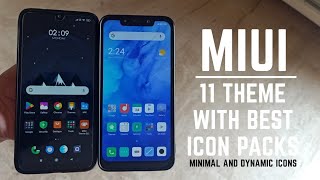 Miui 11 theme with best icon packs part 2 / Minimal and clean / Dynamic icons / hindi