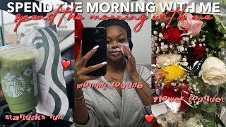 SPEND THE MORNING WITH ME❤️ | morning routine, starbucks run + making flower bouquets