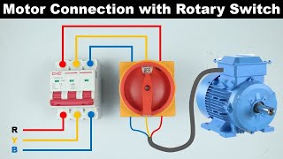 3 Phase Induction Motor START and STOP by using Rotary Switch @TheElectricalGuy