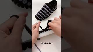 Knitted sneakers. Handmade! #short #handmade #youtubeshorts