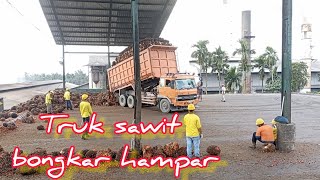 aktivitas truk sawit riau bongkar di pabrik/PKS!!@suriadi kw loader