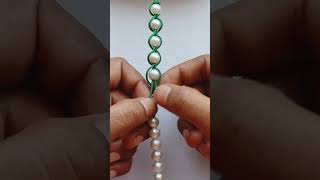 make a white pearl beads friendship bracelet making homemade friendship bracelet #shorts #shortsfeed