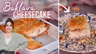 Baklava-Cheesecake-Schnitten aus der Auflaufform 😍 New York Cheesecake trifft Baklava