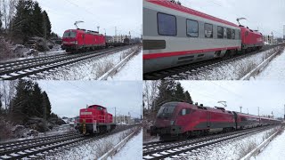 Zugverkehr in Freilassing am 19.01.2024/Trains in Freilassing 2024-01-19 - FHD