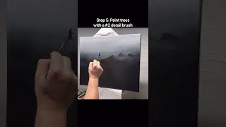 Fun Bob Ross Style Painting # #art #artist #artshorts #painting #bobross #artwork #easy #shortsvideo