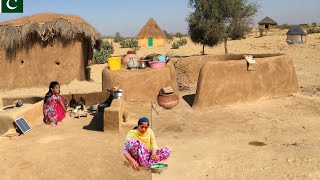 Most amazing desert village life Pakistan || mud house || near Indian boder Pakistan