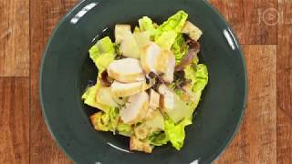 Hmmm.cool Caesar salad with roasted chicken breast