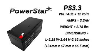 PowerStar Battery: Unleashing Reliability - Replace BP3-12 BP3.6-12 CF12V2.6 CFM12V3 CP1232