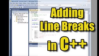 Visual C++ - Adding Line Breaks